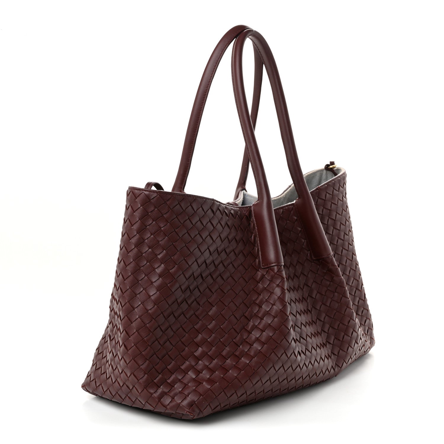 Calfskin Intrecciato Pinacoteca Reversible Tote Madder Brown Lunar — view 4