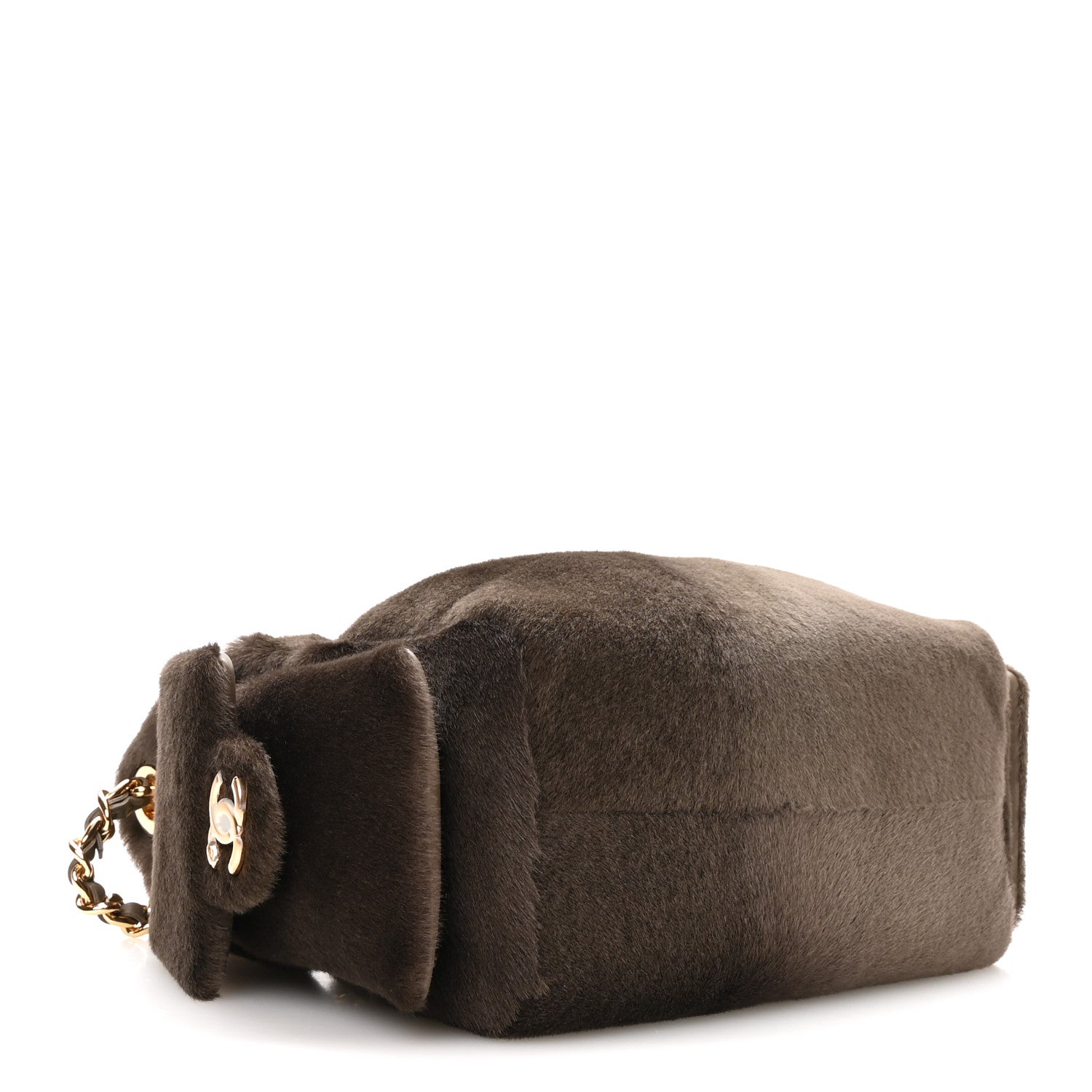 Pony Hair Mini Chanel 25 Handbag Dark Khaki — view 4