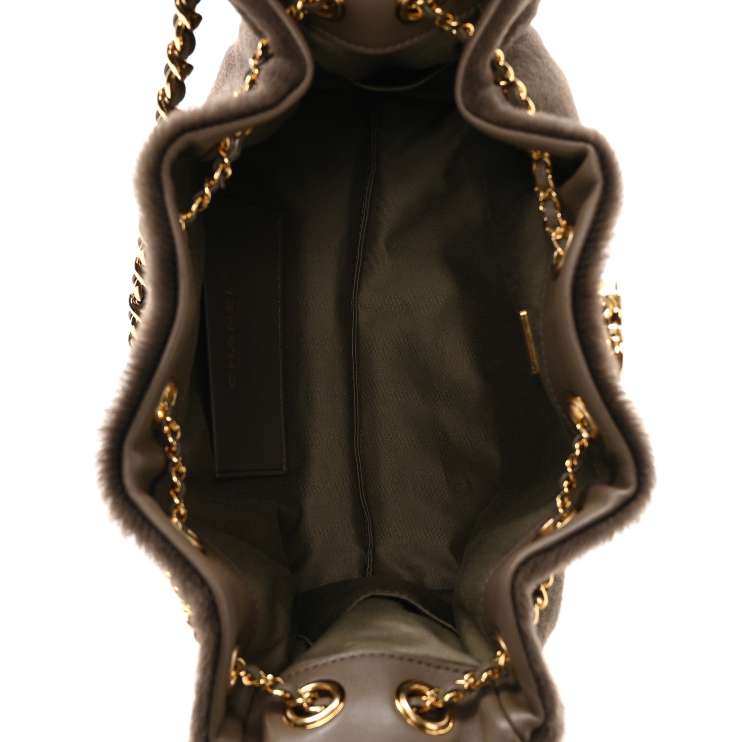 Pony Hair Mini Chanel 25 Handbag Dark Khaki — view 5