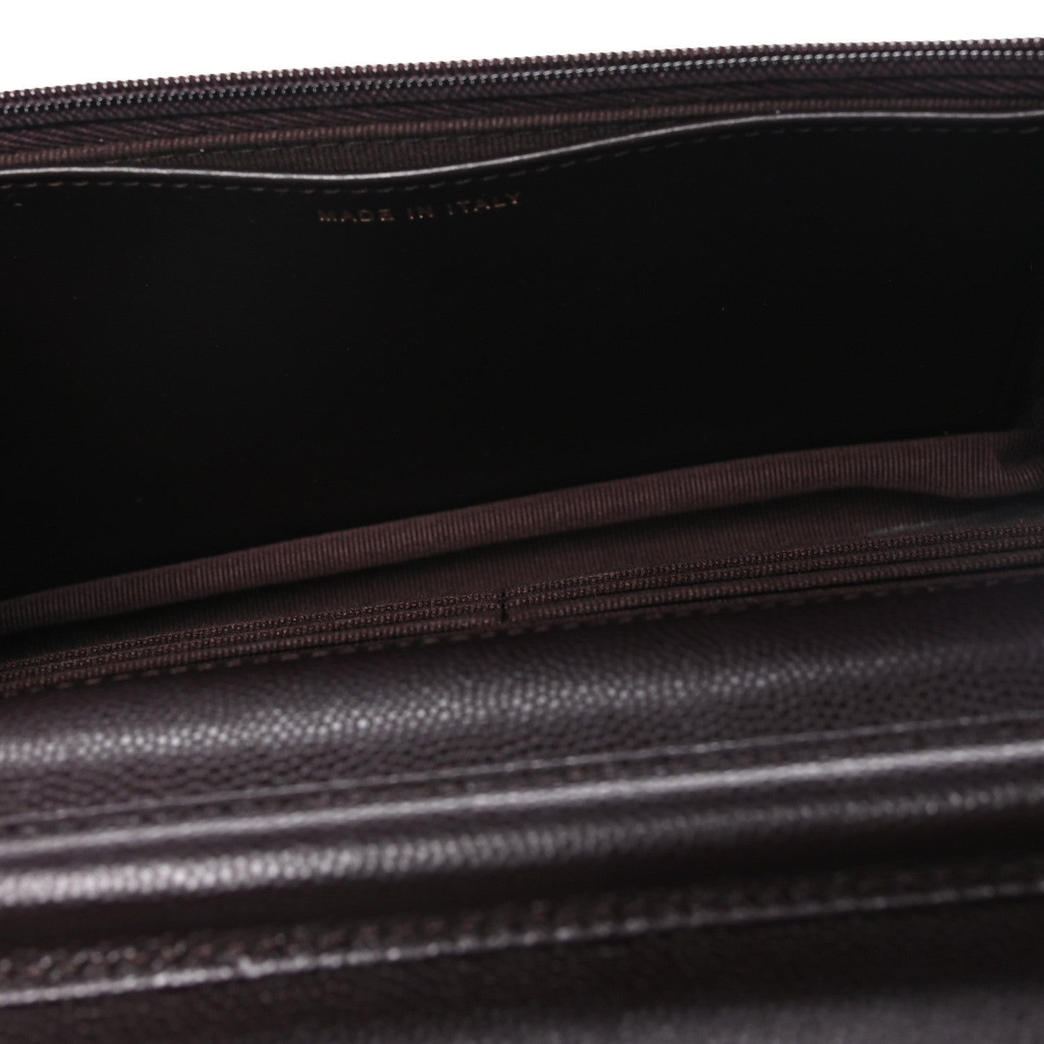 Caviar Quilted Wallet on Chain WOC Dark Brown — view 5
