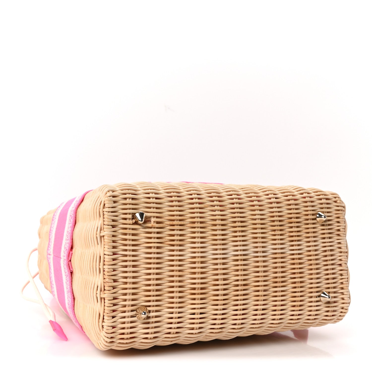 Wicker Oblique Medium Lady Dior Bag Fluorescent Pink — view 4