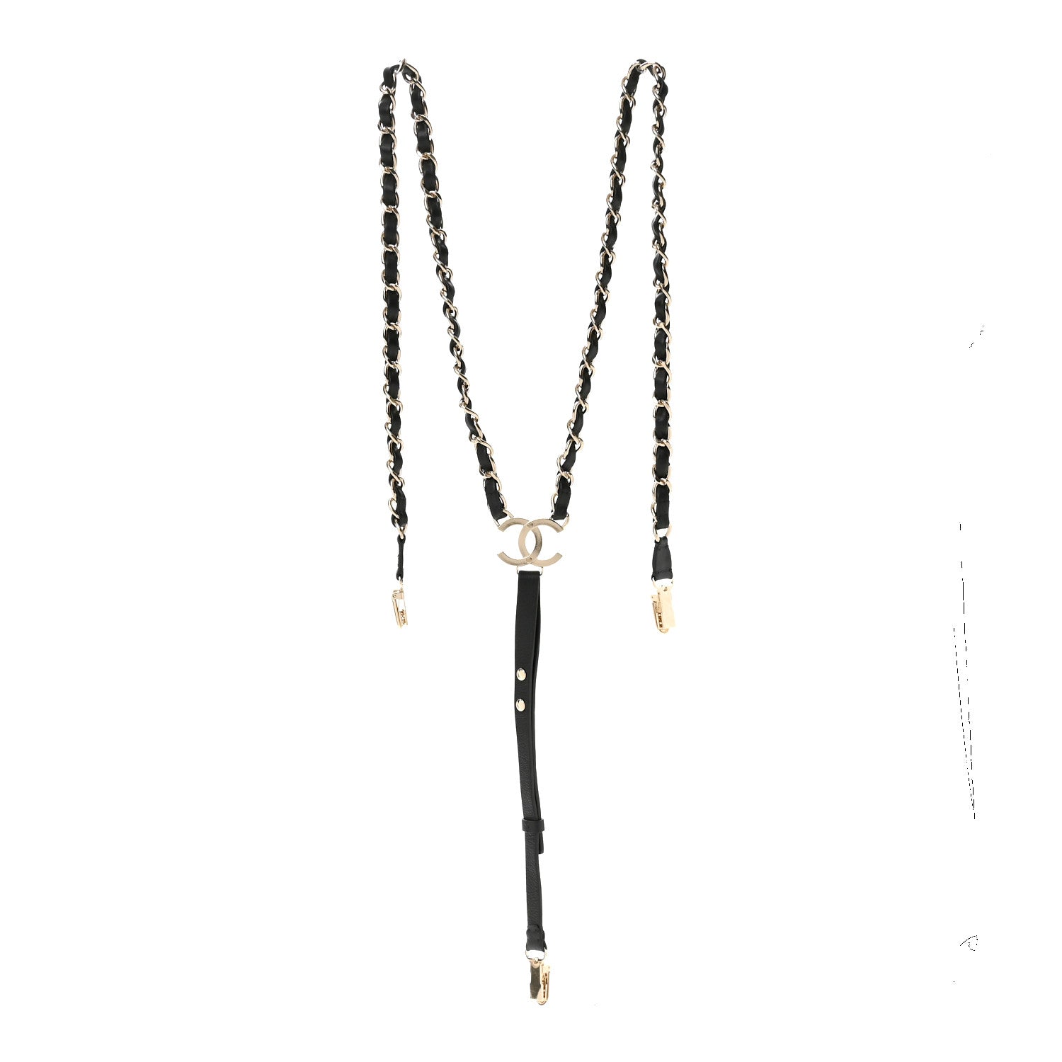 Calfskin CC Chain Suspenders M Black — view 2
