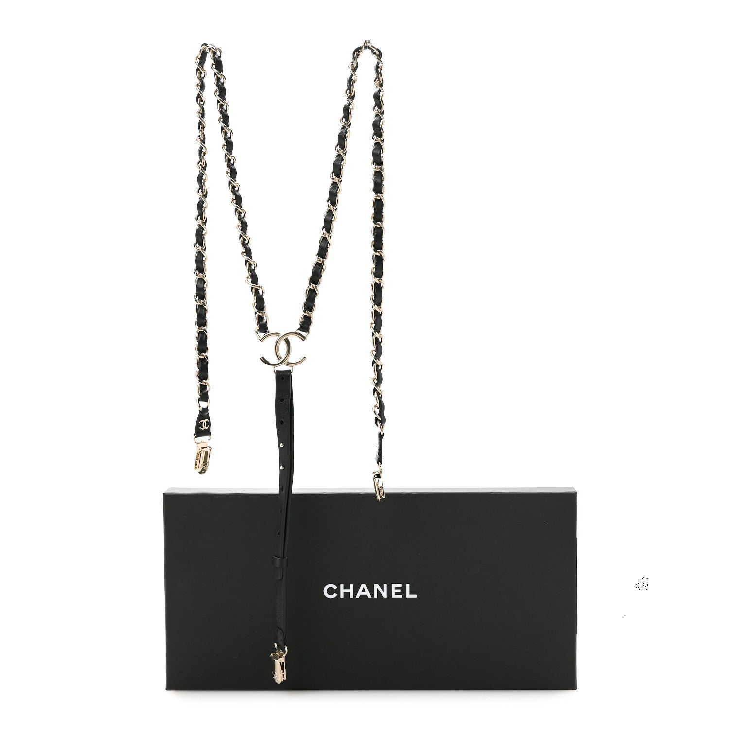 Calfskin CC Chain Suspenders M Black — view 4