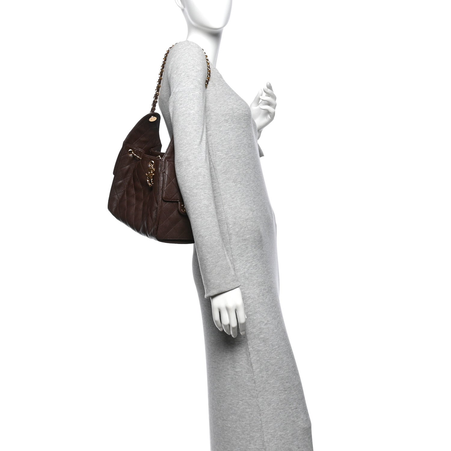 Caviar Quilted Small Chanel 25 Handbag Dark Brown — view 2