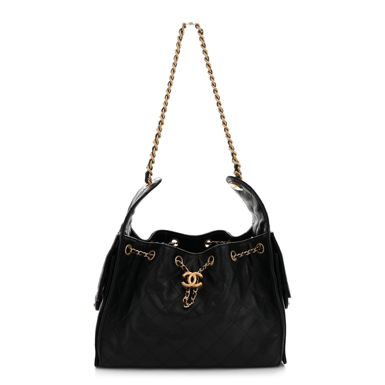 Caviar Quilted Small Chanel 25 Handbag Black