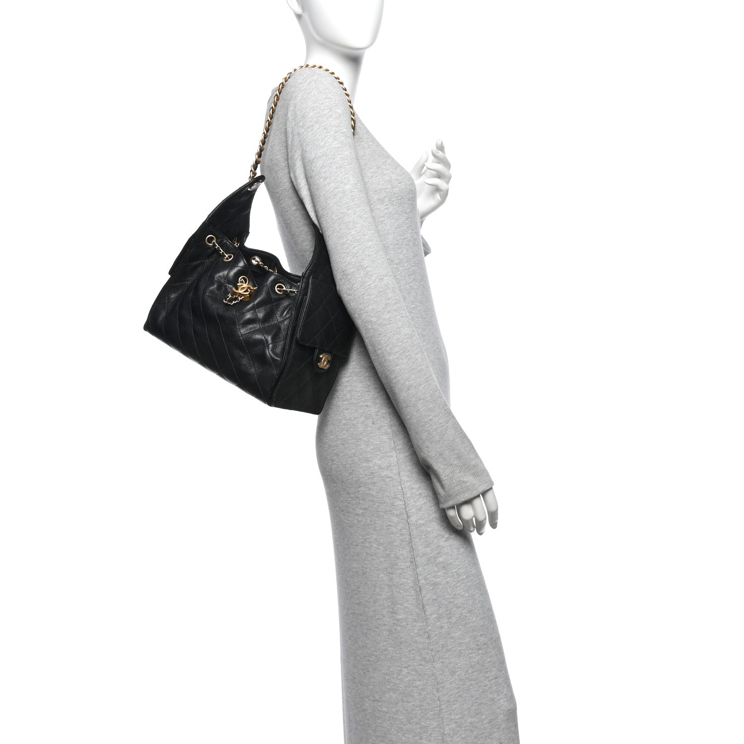 Caviar Quilted Small Chanel 25 Handbag Black — view 2