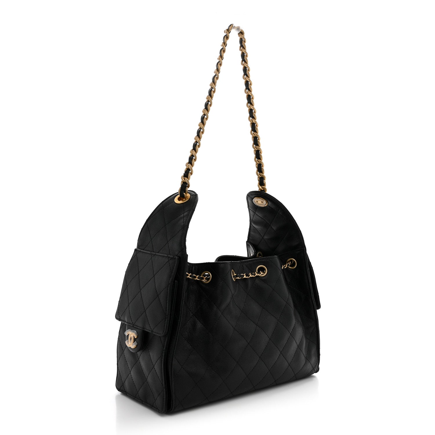 Caviar Quilted Small Chanel 25 Handbag Black — view 3