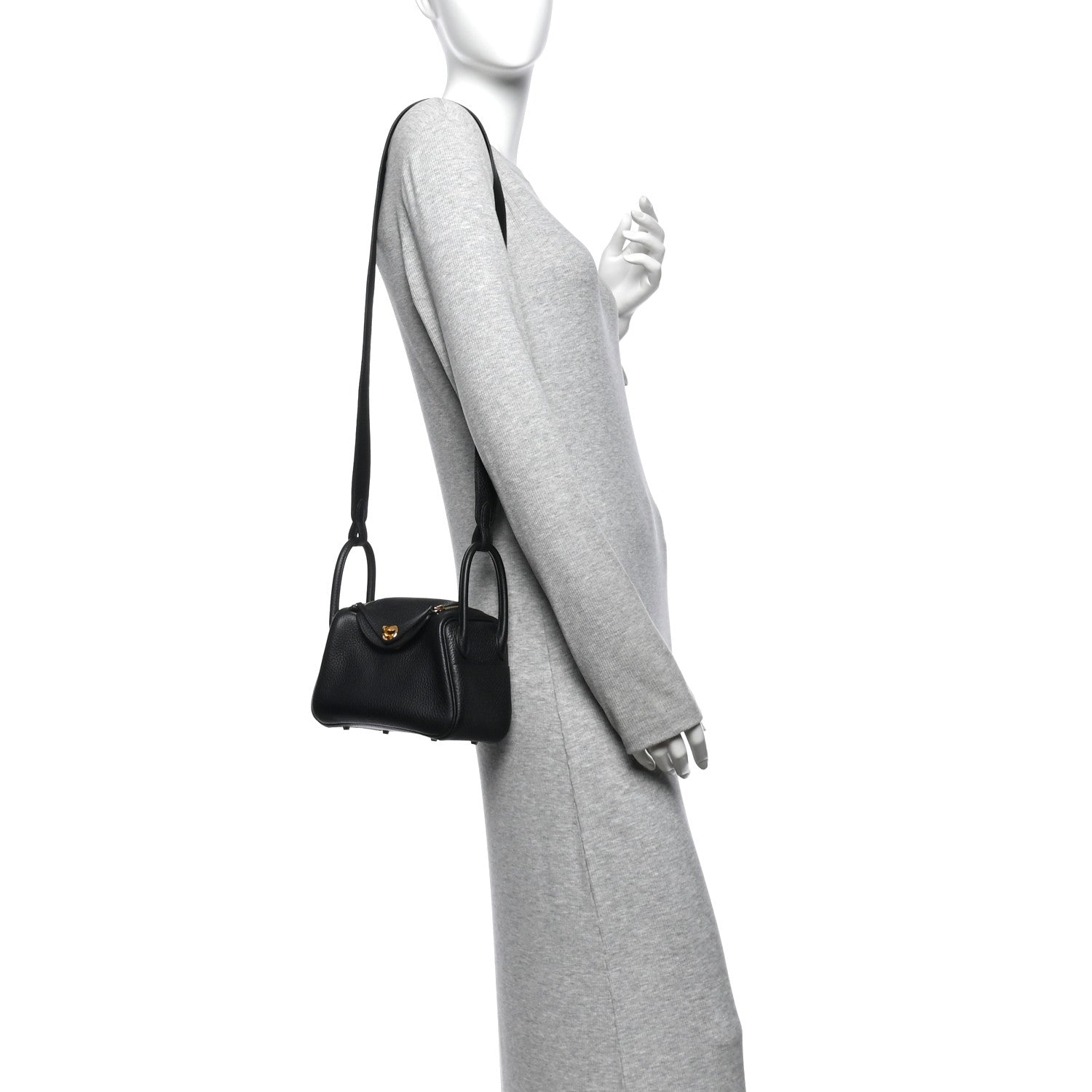 Taurillon Clemence Mini Lindy 20 Black — view 2