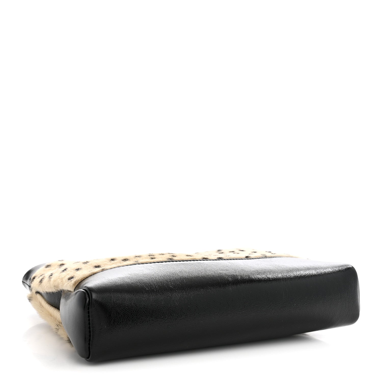 Shiny Lambskin Pony Hair Cheetah Printed Mini 31 Shopping Bag Light Beige Black — view 4