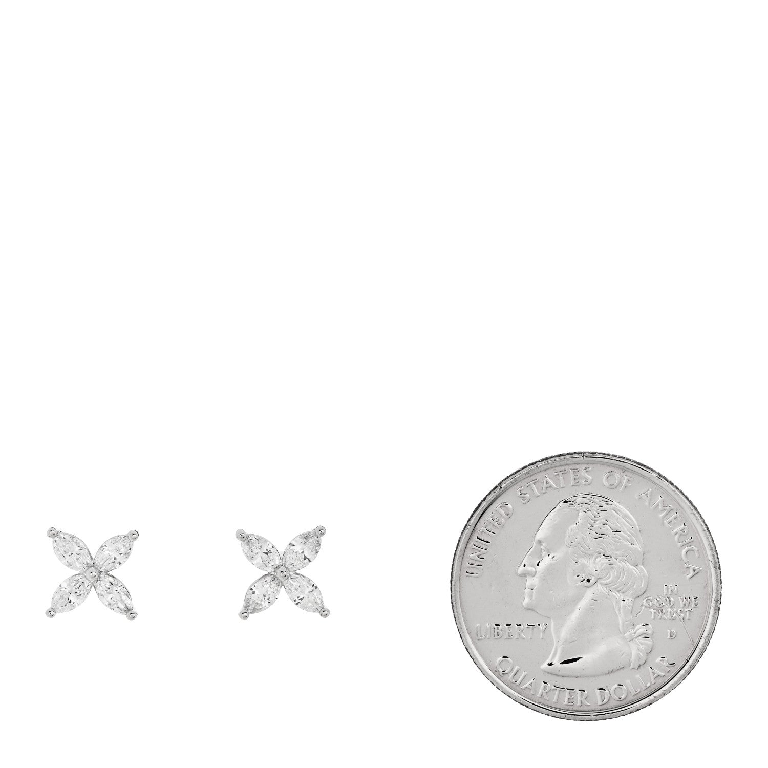 Platinum Diamond .92ct Medium Victoria Earrings — view 2