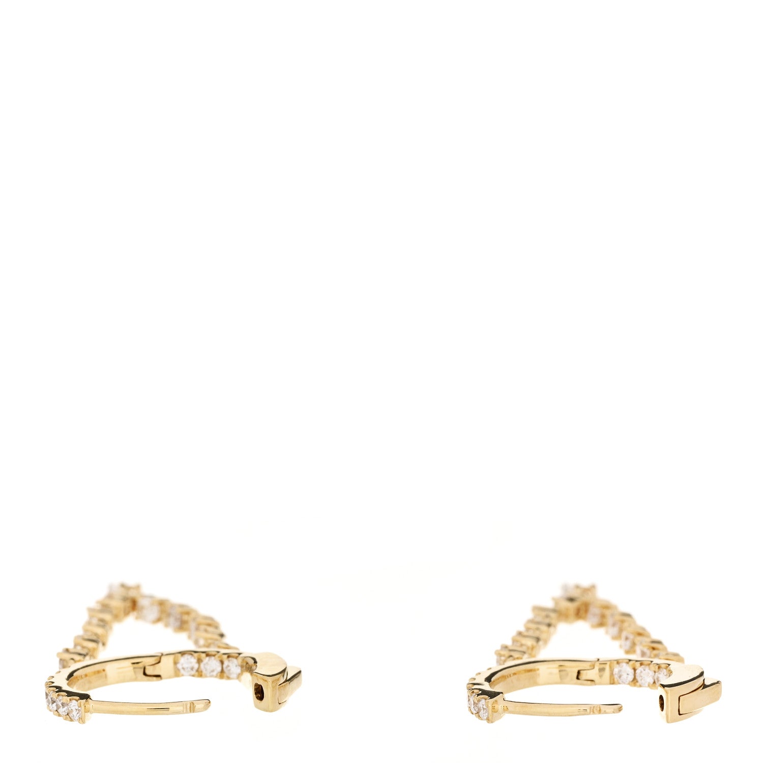 18K Yellow Gold Diamond Sienna Huggies Earrings — view 3