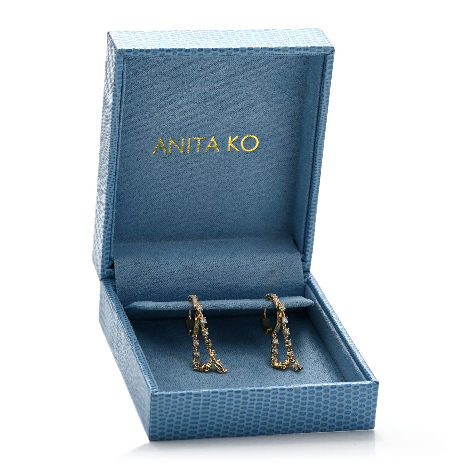 18K Yellow Gold Diamond Sienna Huggies Earrings — view 5