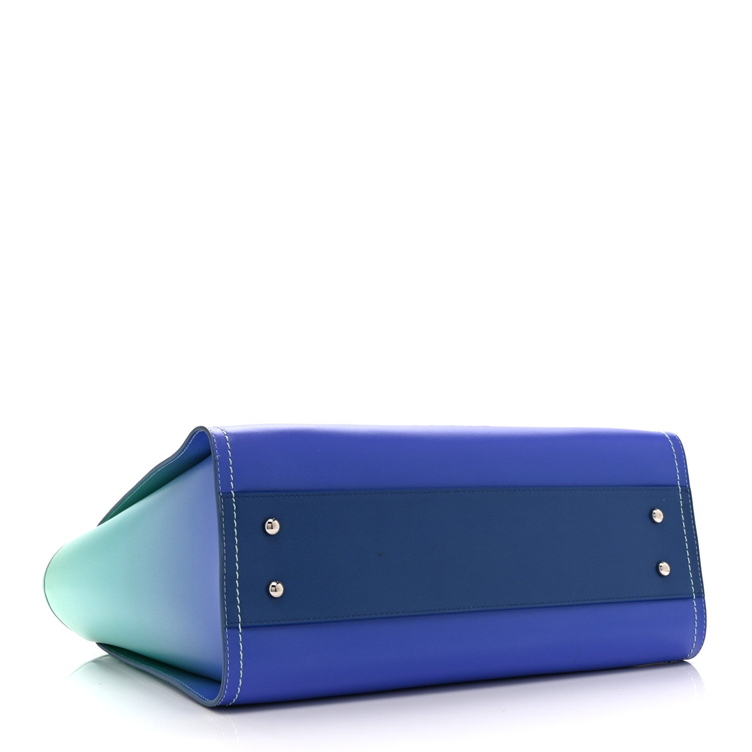 Shaded Calfskin Medium Deauville Tote Light Green Turquoise Purple — view 5