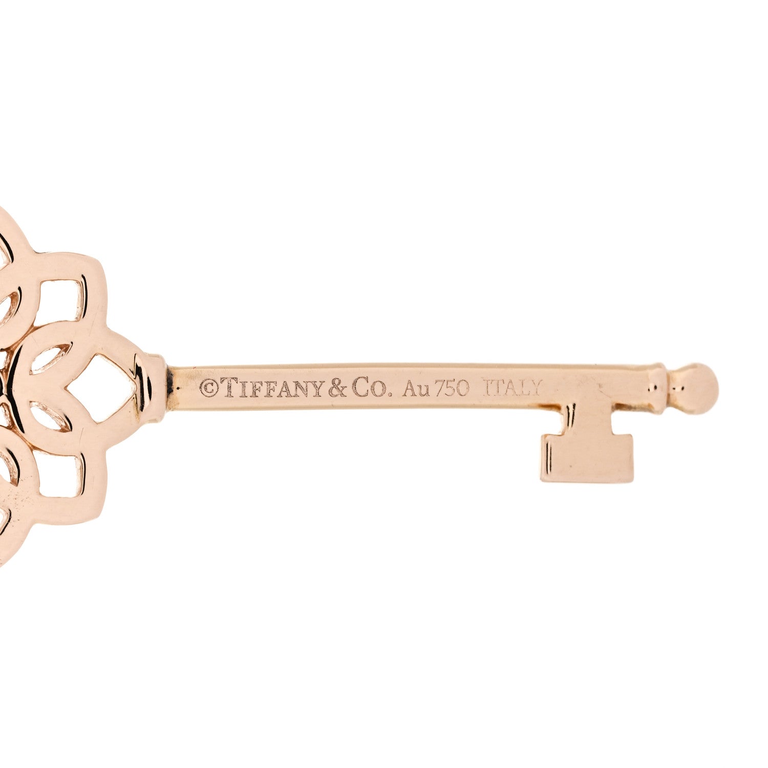 18K Rose Gold Diamond Medium Woven Key Pendant — view 4