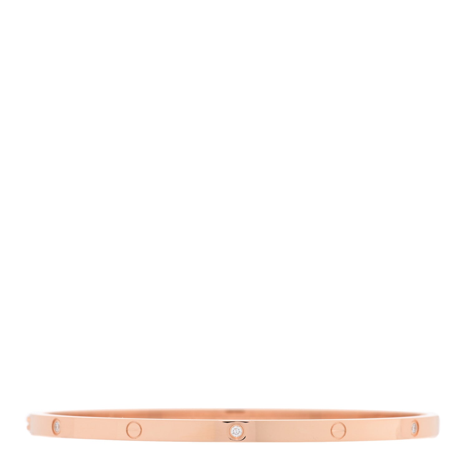 18K Pink Gold 6 Diamond Small LOVE Bracelet 20