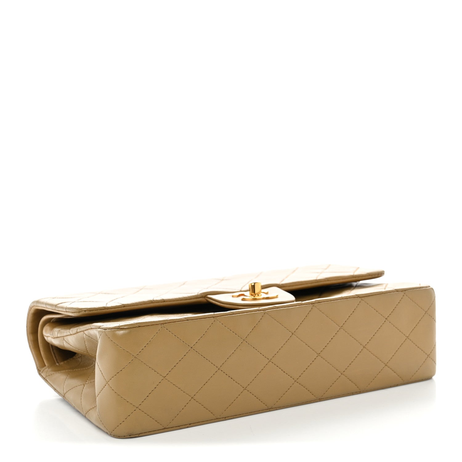 Lambskin Quilted Medium Double Flap Beige — view 4