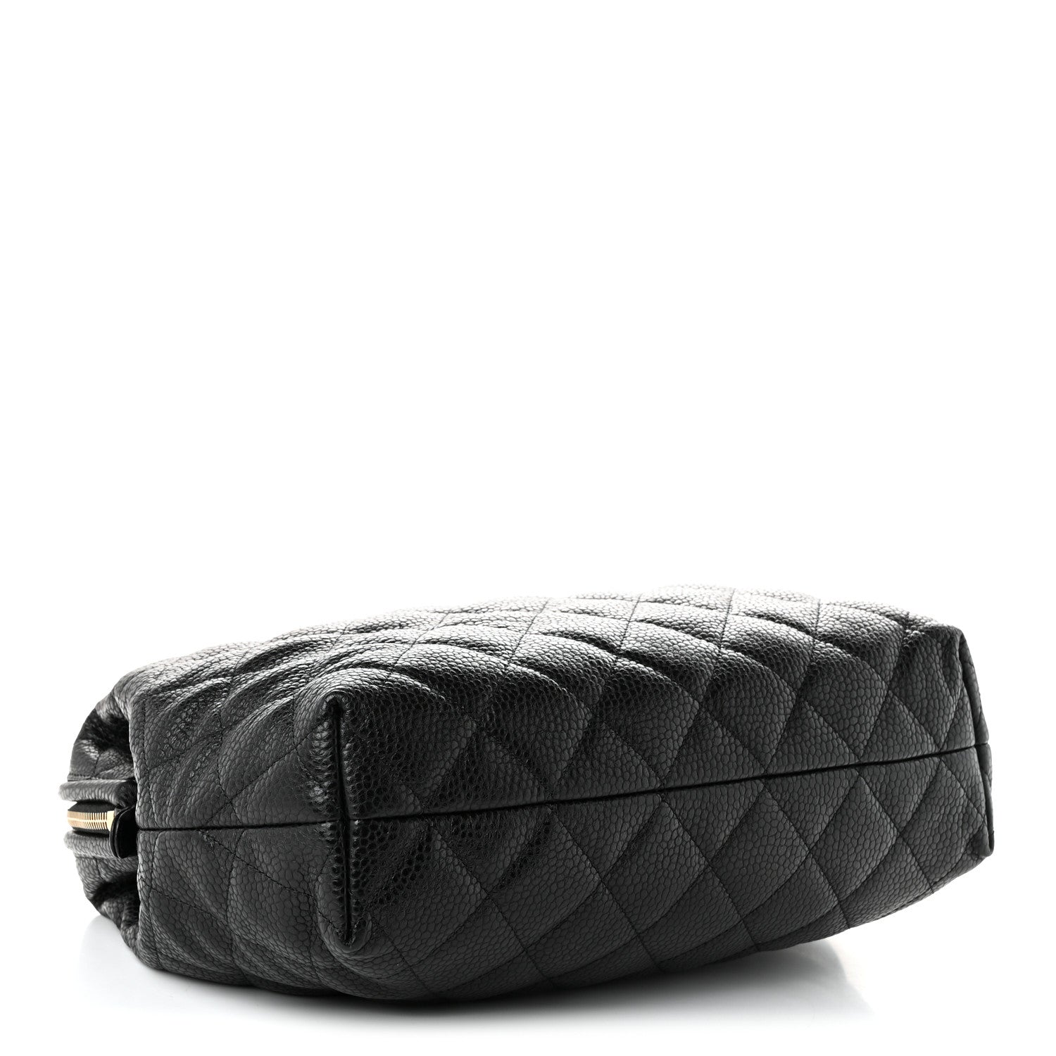 Shiny Caviar Quilted Large Bowling Bag Black — view 4