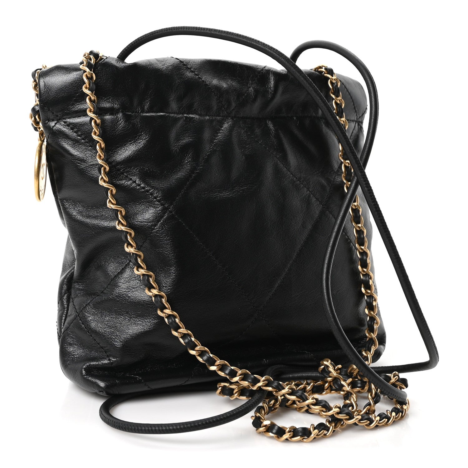 Shiny Calfskin Quilted Mini Chanel 22 Black — view 3