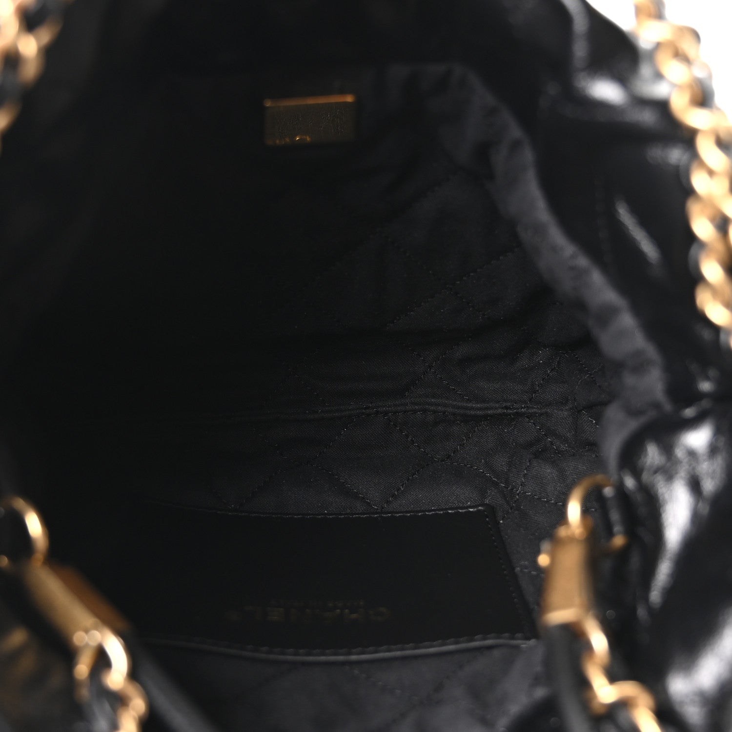 Shiny Calfskin Quilted Mini Chanel 22 Black — view 5