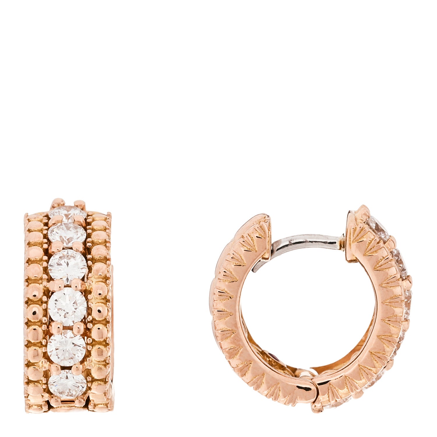 18K Rose Gold Diamond Sienna Hoop Earrings