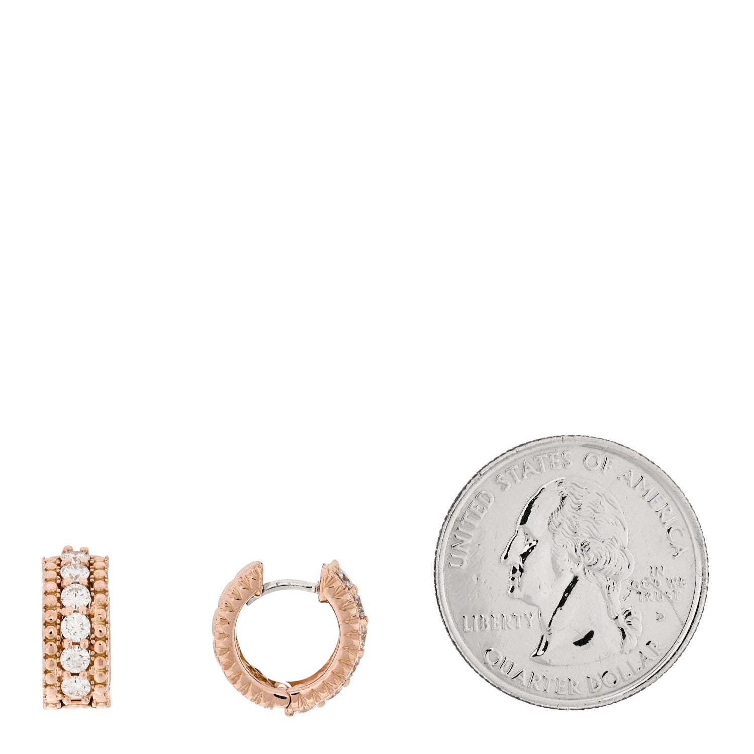 18K Rose Gold Diamond Sienna Hoop Earrings — view 2