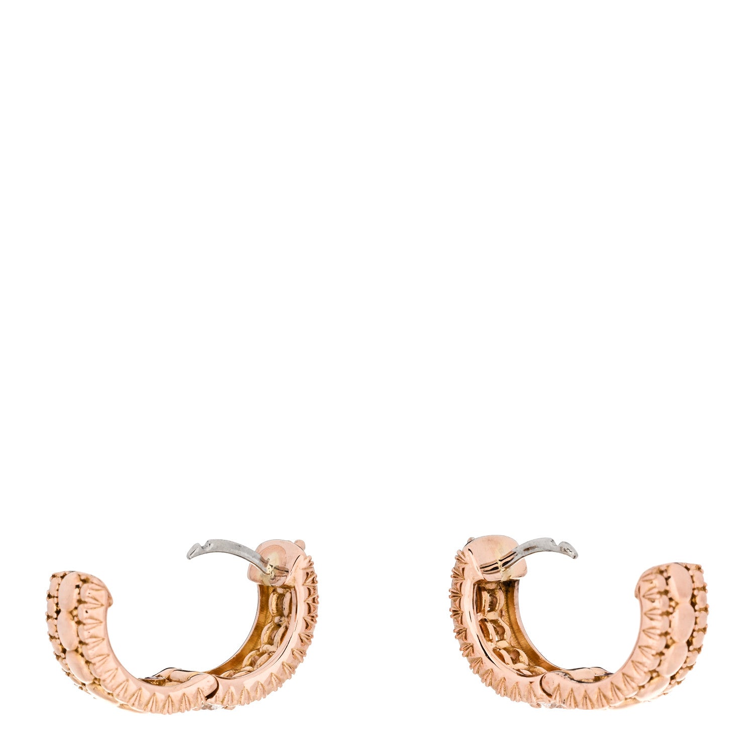 18K Rose Gold Diamond Sienna Hoop Earrings — view 3