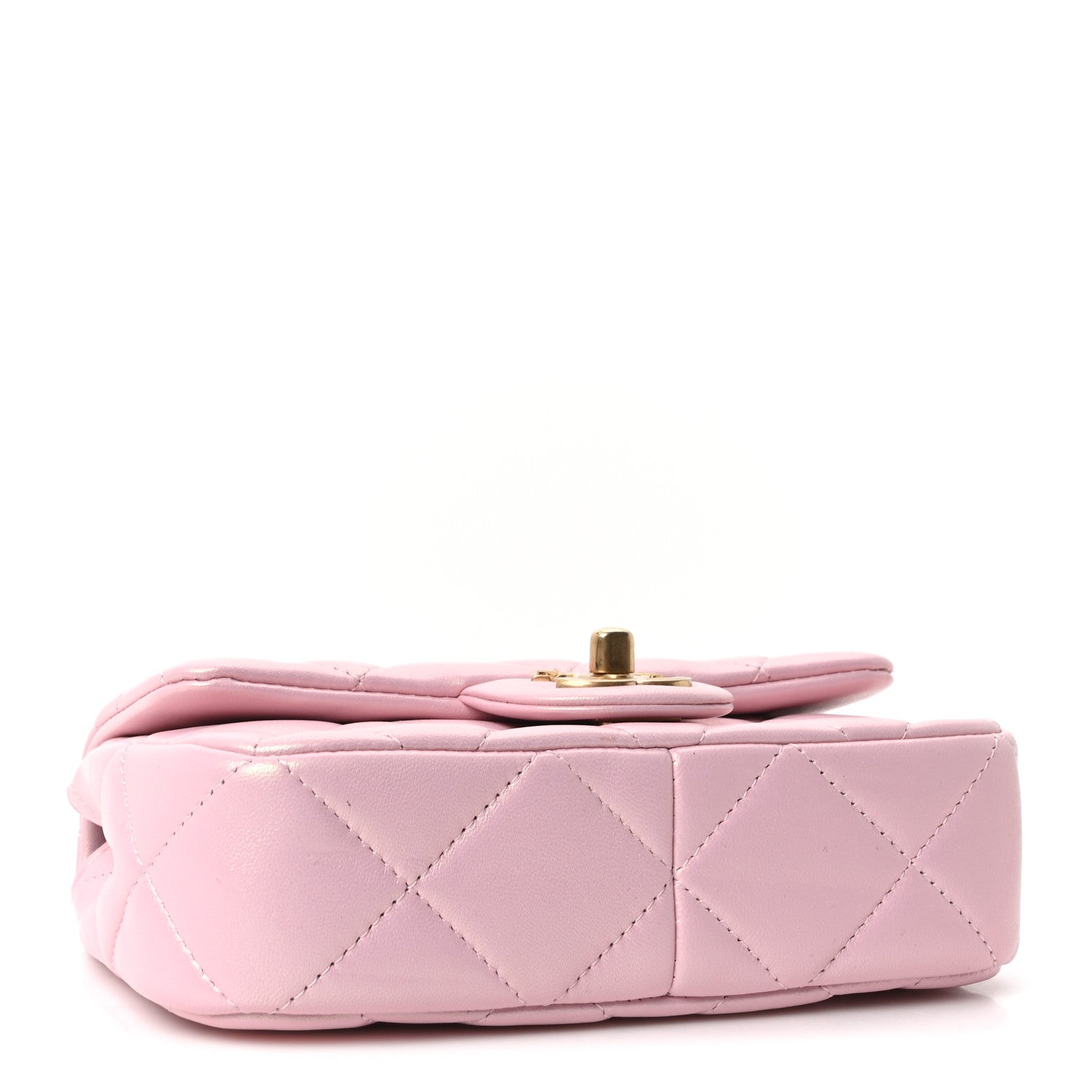 Pearly Lambskin Pearl Quilted Mini Flap Pink — view 4