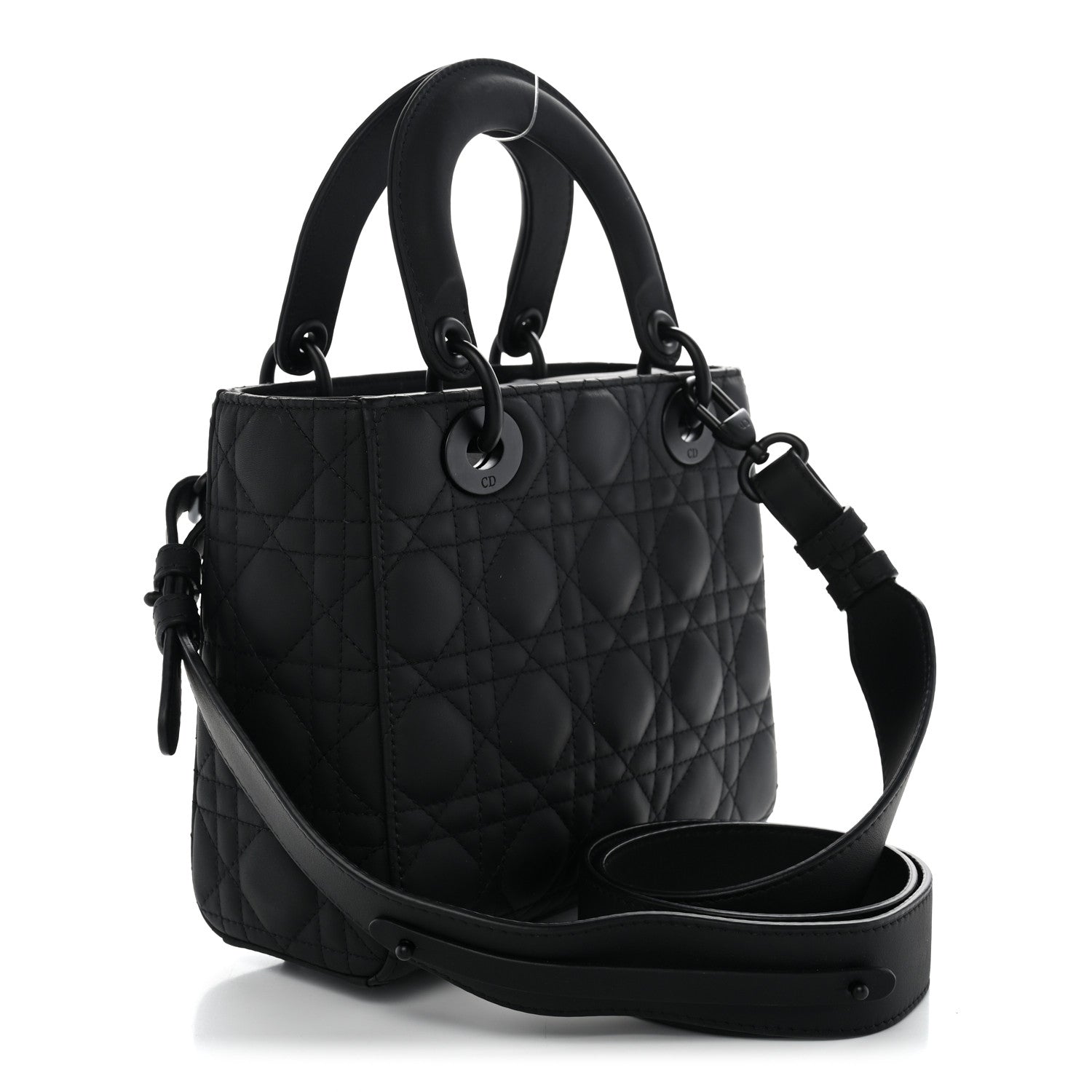 Ultra Matte Calfskin Cannage Small My ABCDior Lady Dior  Black — view 3