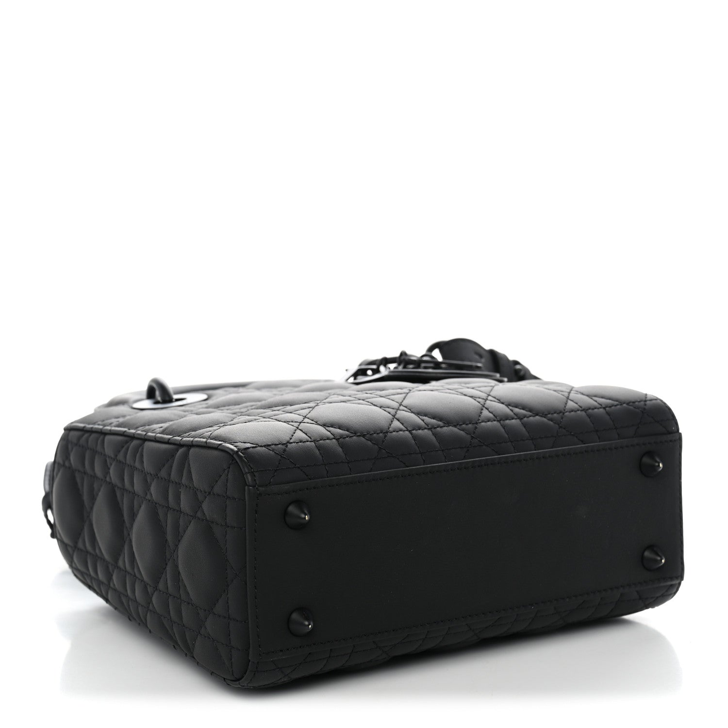 Ultra Matte Calfskin Cannage Small My ABCDior Lady Dior  Black — view 4
