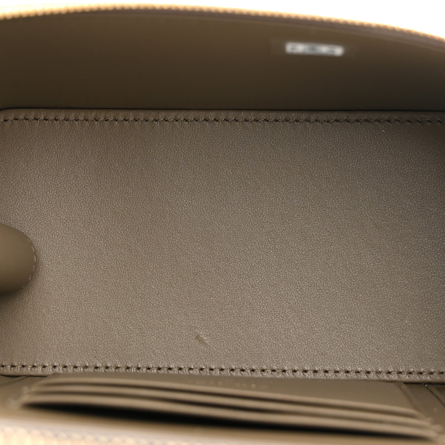 Calfskin Lizard Embossed Top Handle Vanity With Chain Dark Khaki — view 5