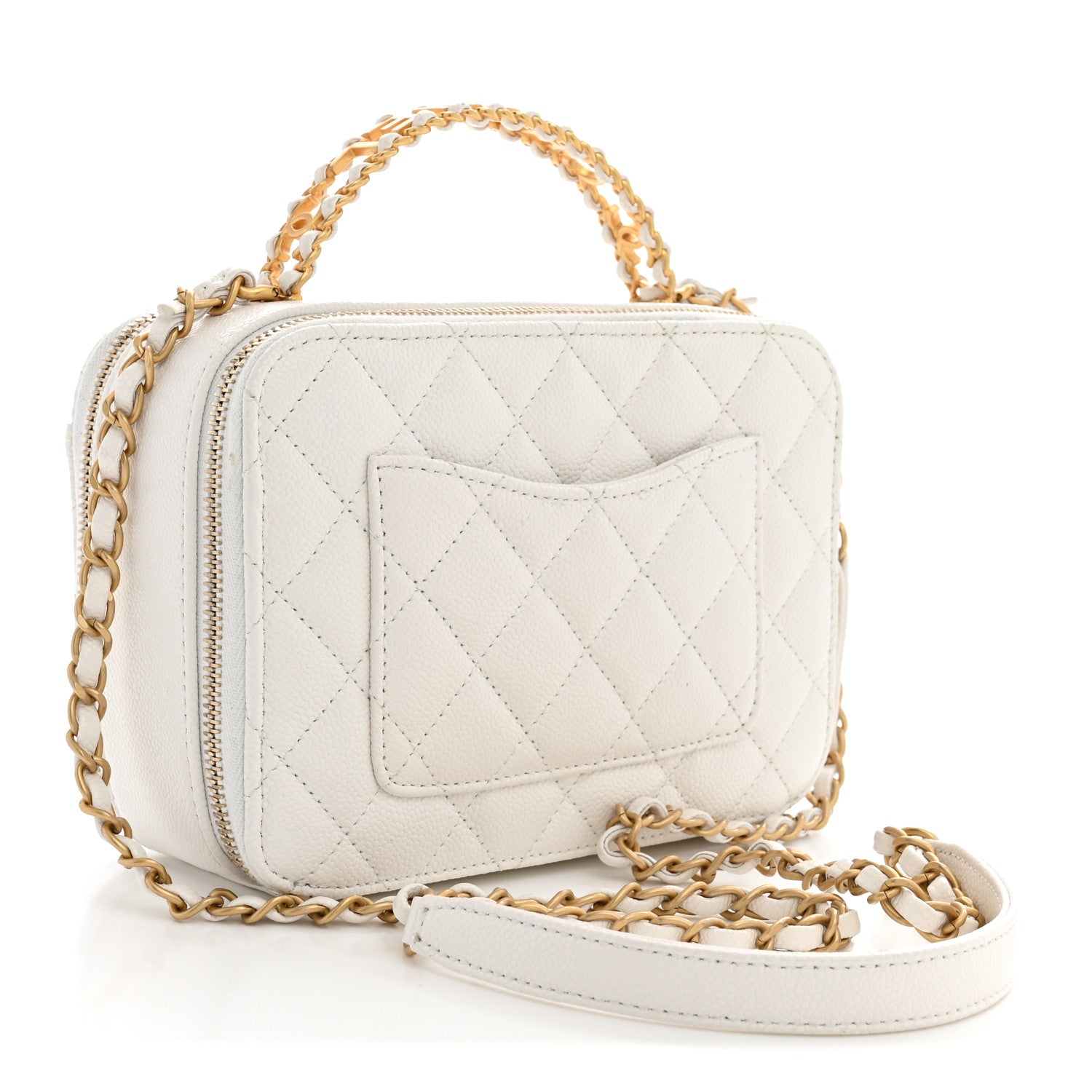 Caviar Quilted Pick Me Up Small Vanity Case White — view 3