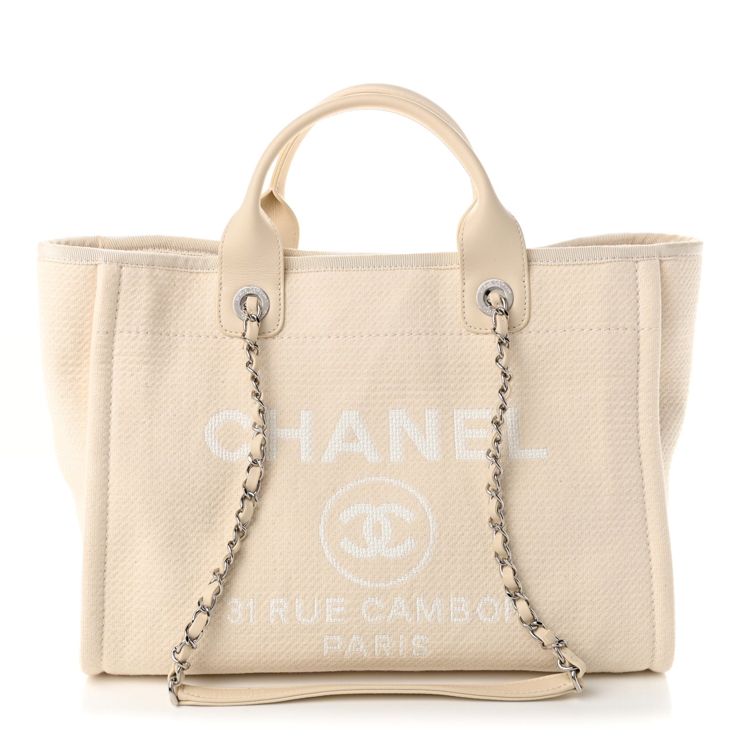 Mixed Fibers Small Deauville Tote Beige