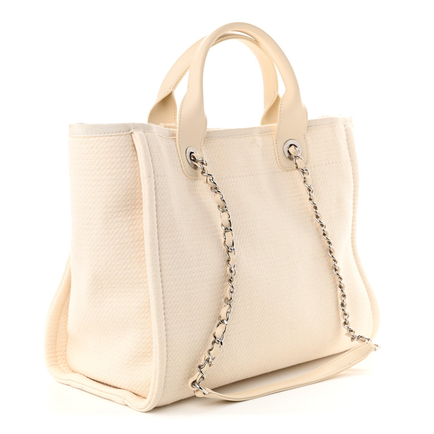 Mixed Fibers Small Deauville Tote Beige — view 4