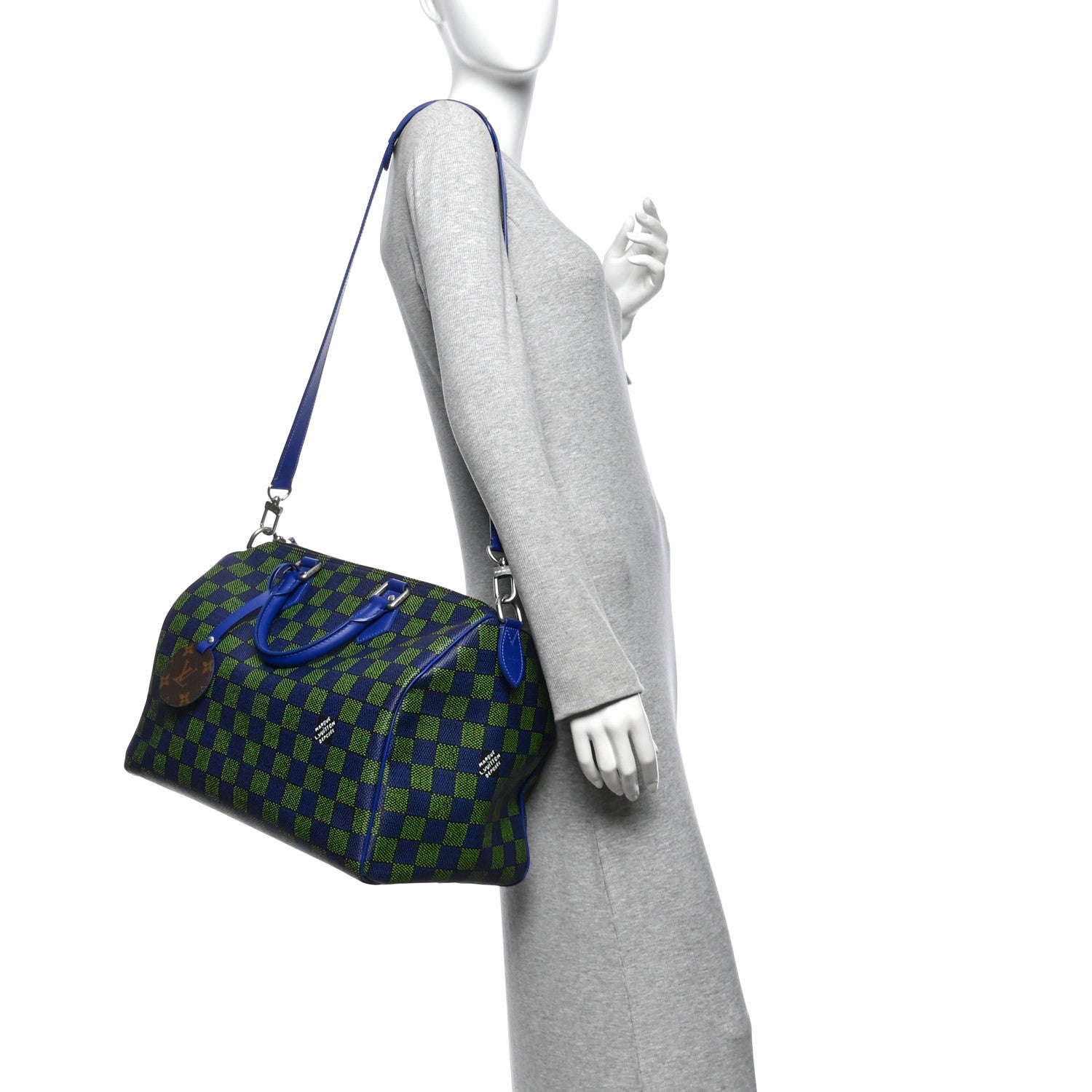 Damier Heritage Speedy Bandouliere 40 Blue Green — view 2