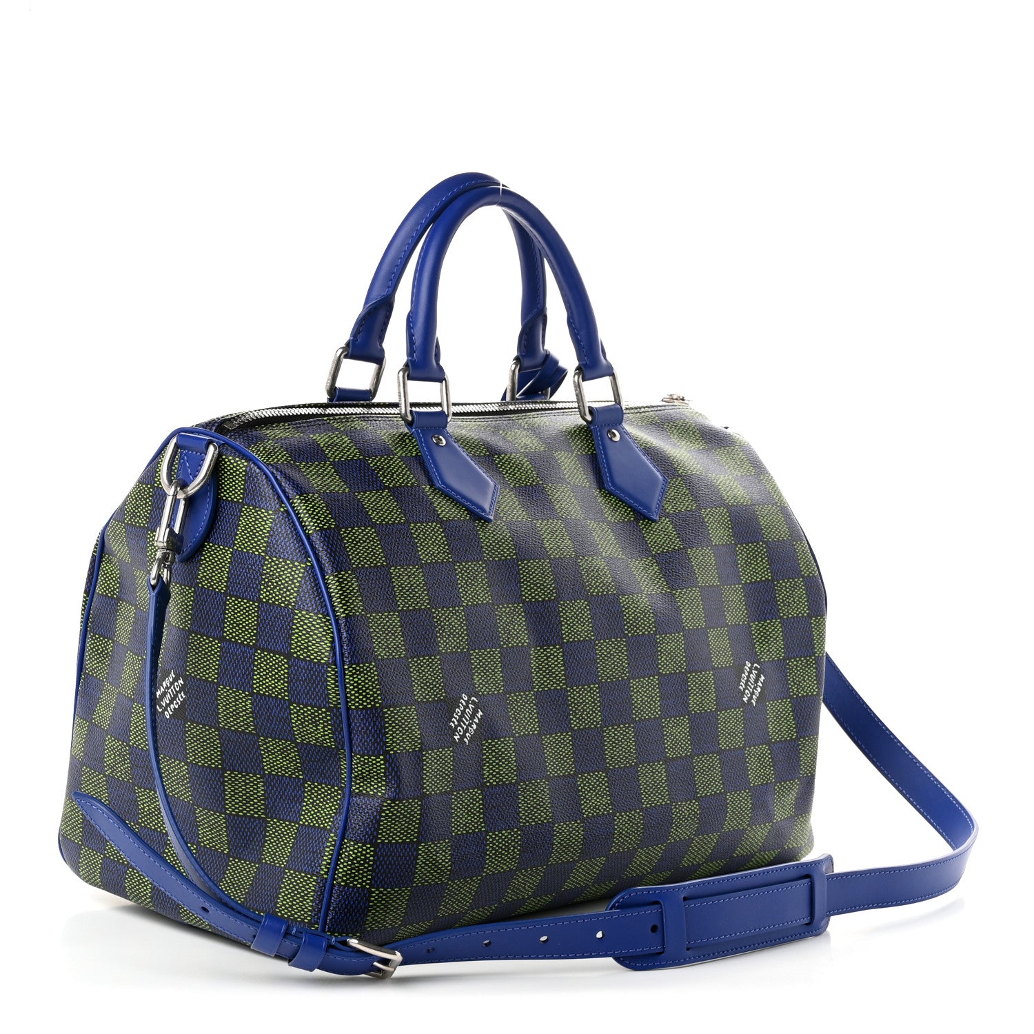 Damier Heritage Speedy Bandouliere 40 Blue Green — view 3
