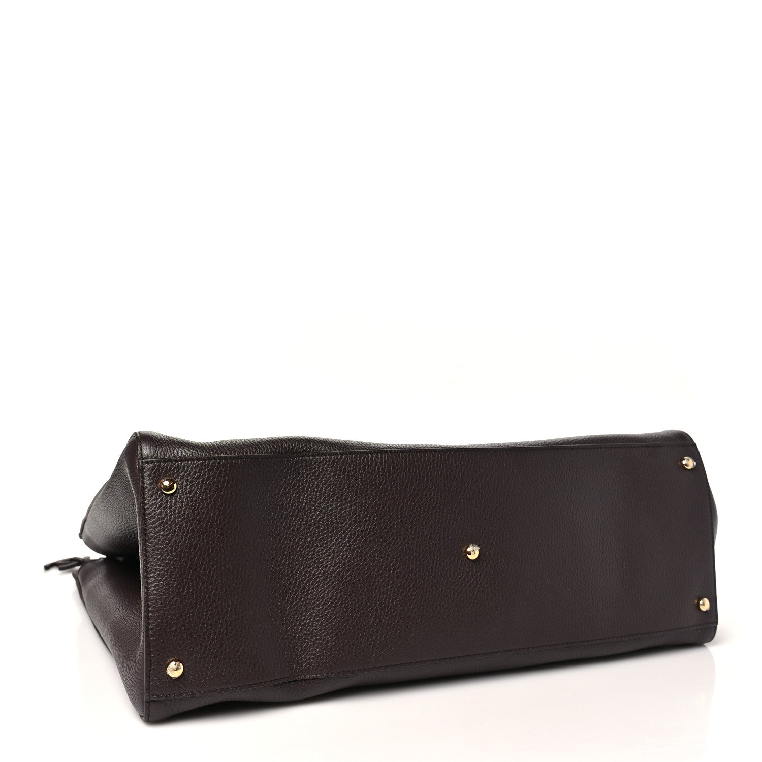 Grained Calfskin Large Shopping Bag Brown — view 4