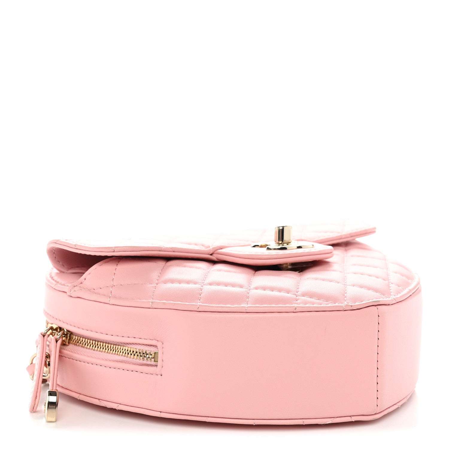 Lambskin Quilted Large CC In Love Heart Bag Light Pink — view 4
