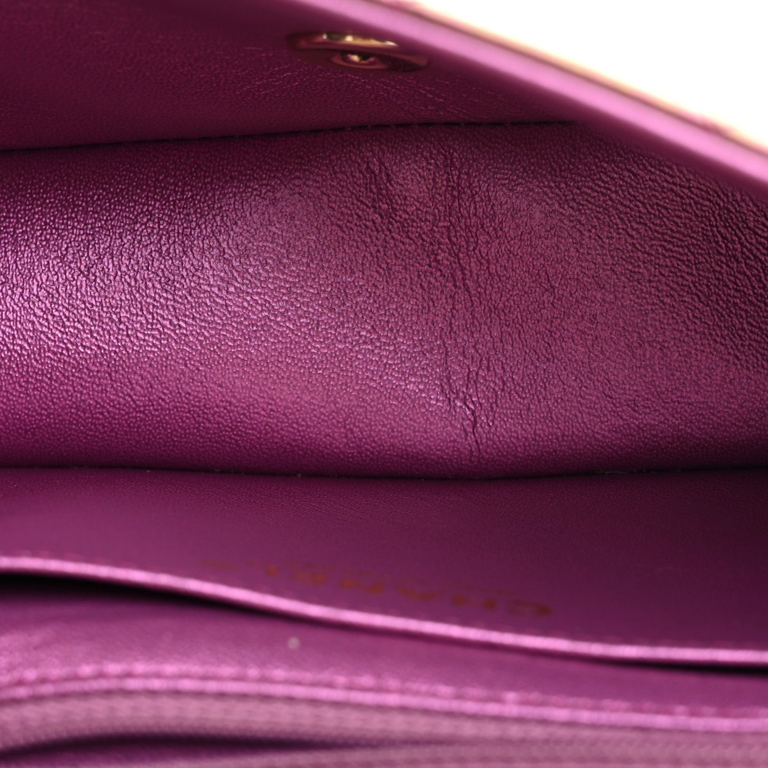 Iridescent Lambskin Quilted Mini Rectangular Flap Purple — view 5