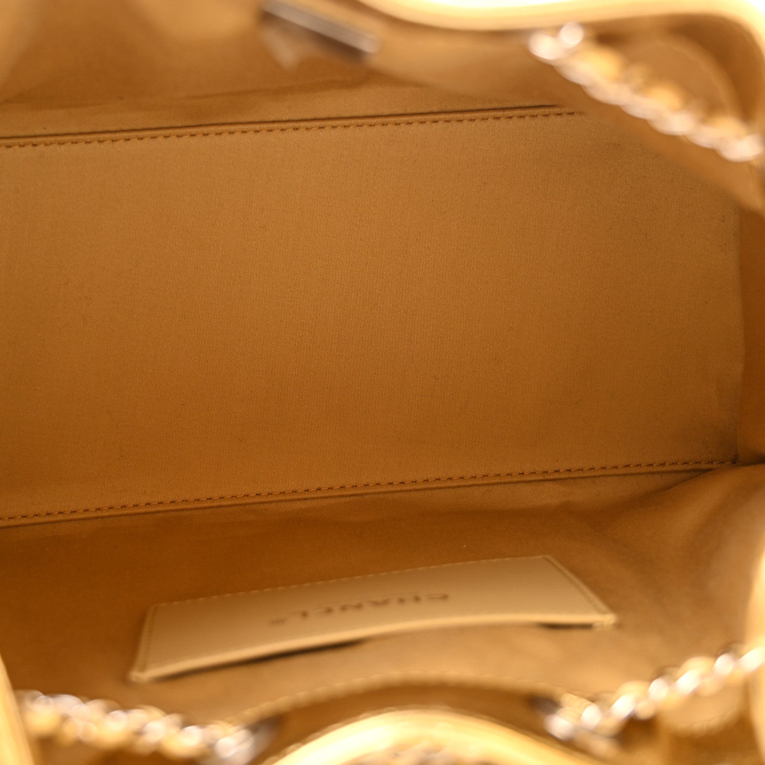 Metallic Aged Calfskin Quilted Small Chanel 25 Handbag Gold — view 5