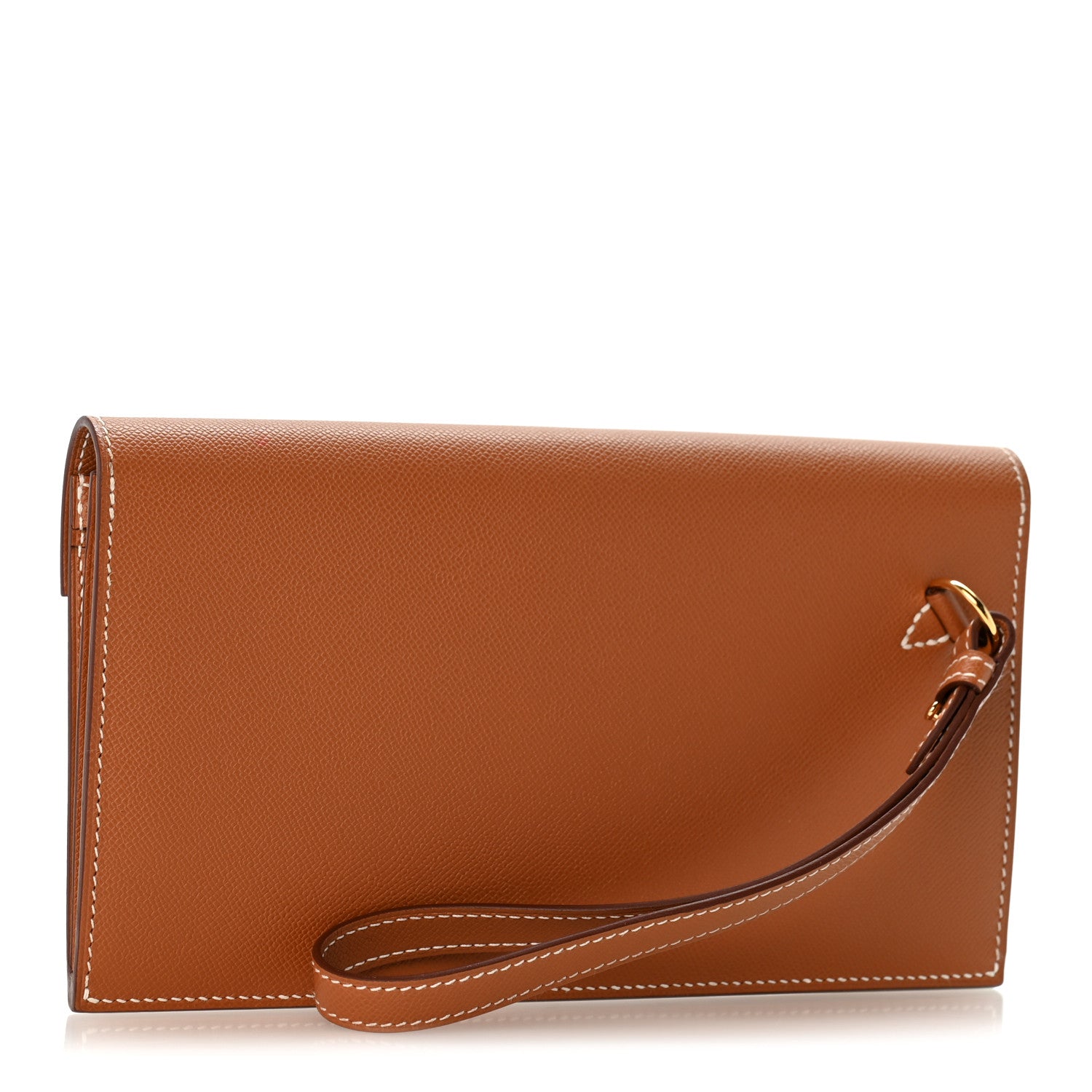Madame Calfskin Kelly Pocket Long Wallet Gold — view 3