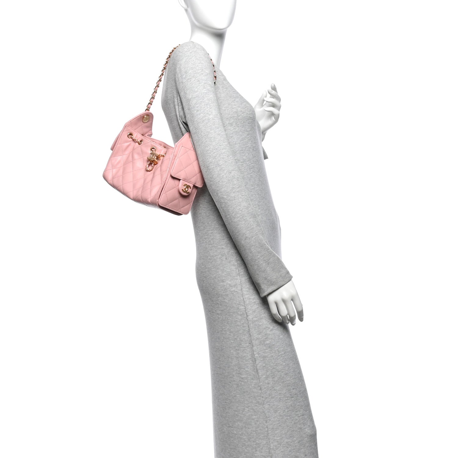 Caviar Quilted Mini Chanel 25 Handbag Pink — view 2