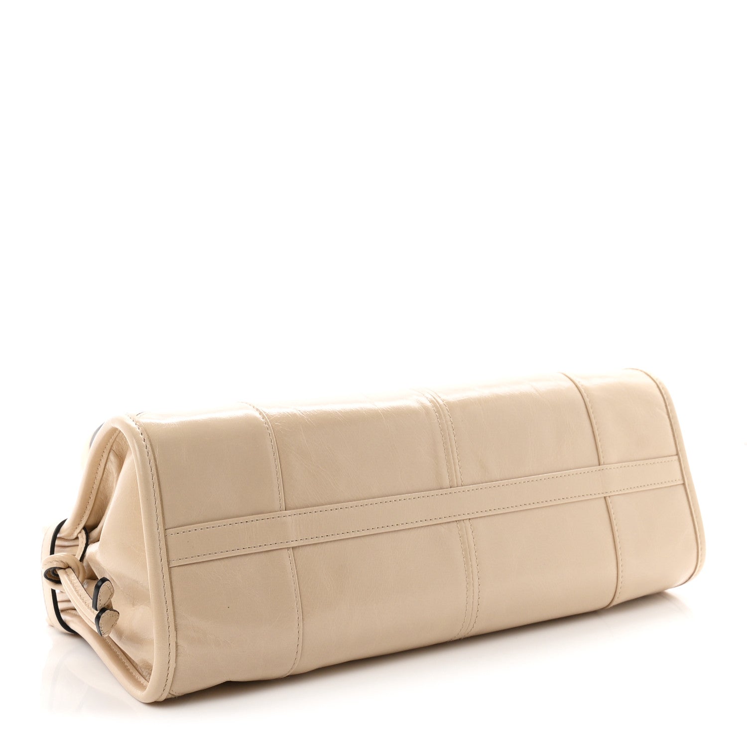 Glossy Calfskin Triangle Medium Bonnie Shoulder Bag Travertine — view 4