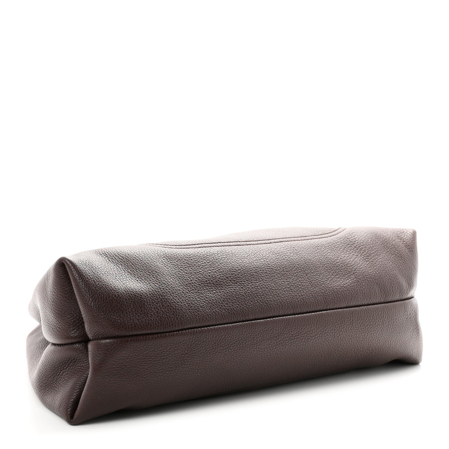 Grained Calfskin Softbit Maxi Shoulder Bag Dark Brown — view 5