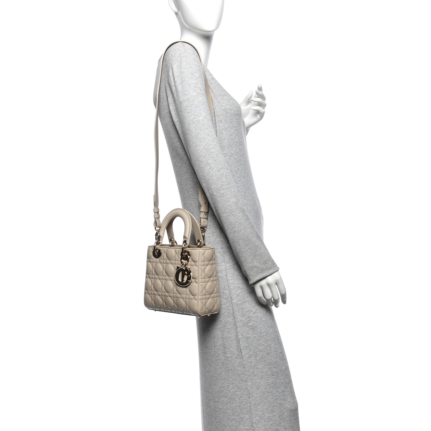Lambskin Cannage Small My ABCDior Lady Dior Beige — view 2