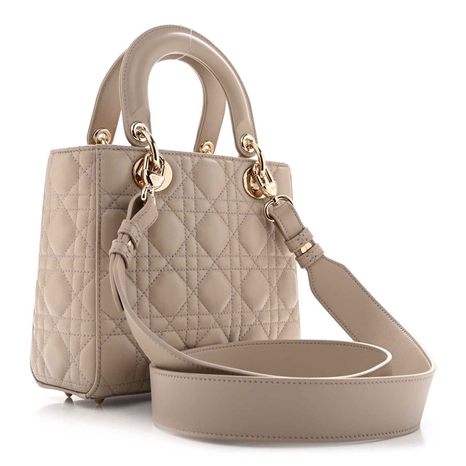 Lambskin Cannage Small My ABCDior Lady Dior Beige — view 3