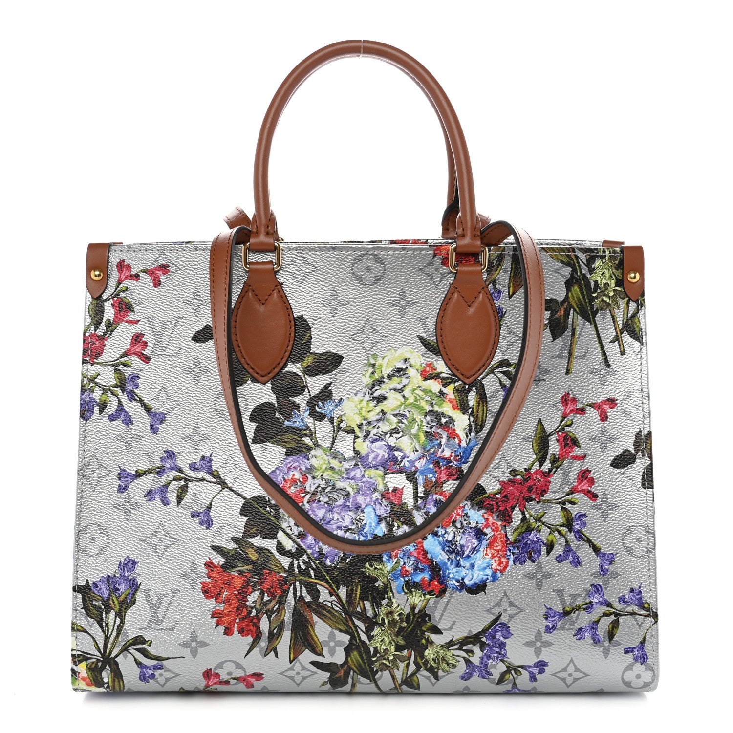 Metallic Monogram LV Garden OnTheGo MM Silver