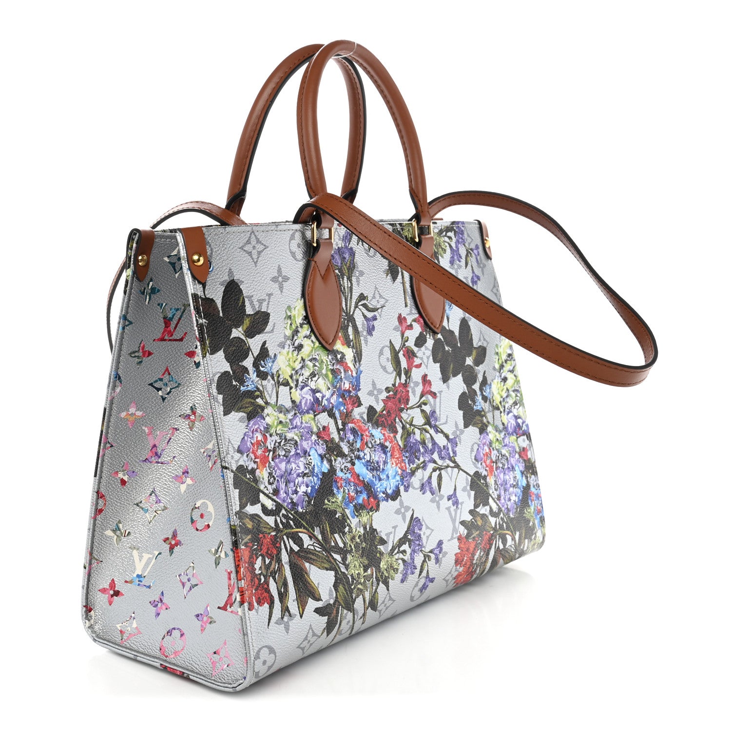 Metallic Monogram LV Garden OnTheGo MM Silver — view 3