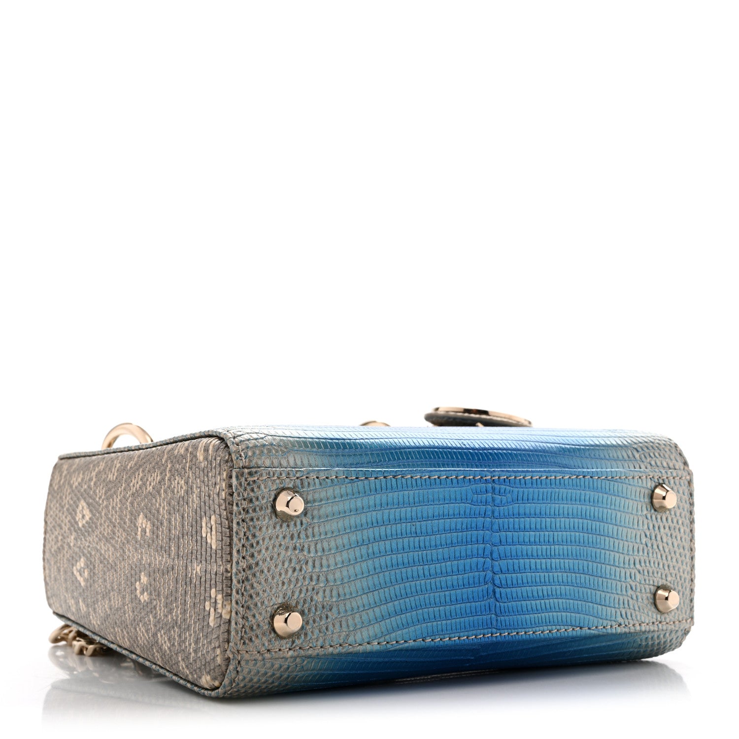 Lizard Gradient Mini Lady Dior Metal Blue — view 4