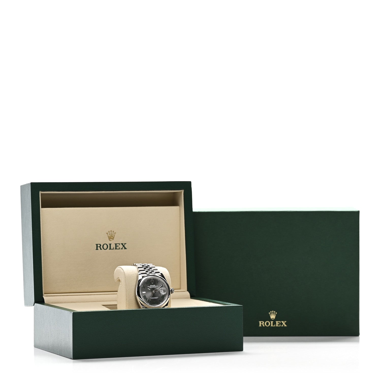 Stainless Steel 36mm Oyster Perpetual Wimbledon Datejust Watch Slate 126200 — view 5