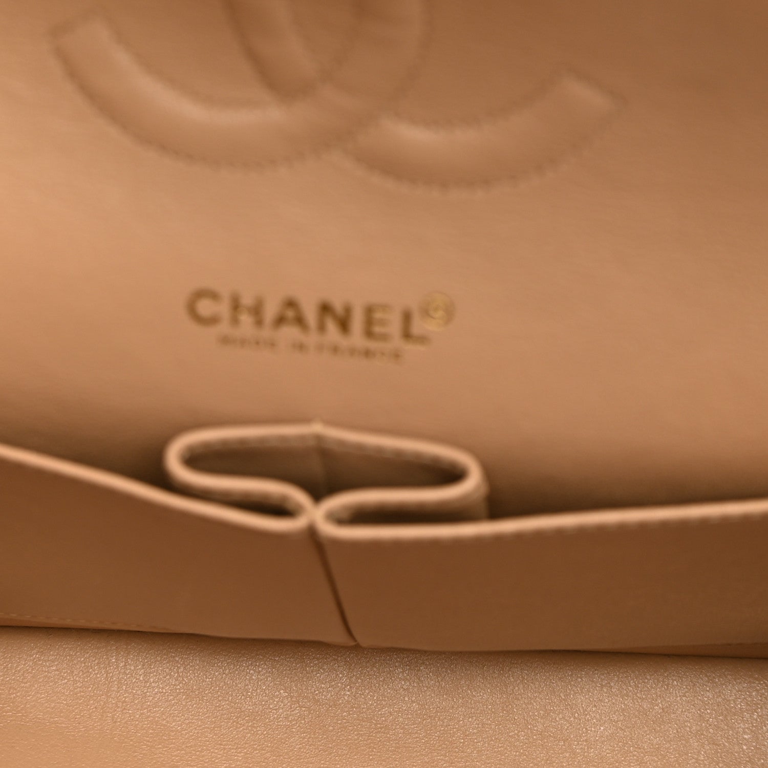Lambskin Quilted Medium Double Flap Beige — view 5